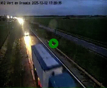 Webcam à hauteur de Vert-en-Drouais sur la N12, en périphérie de Dreux. Vue orientée vers Alençon