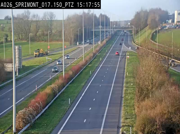 Webcam A26 (E25) à Sprimont, sur l'autoroute entre Liège et Arlon. Vue orientée vers le Luxembourg