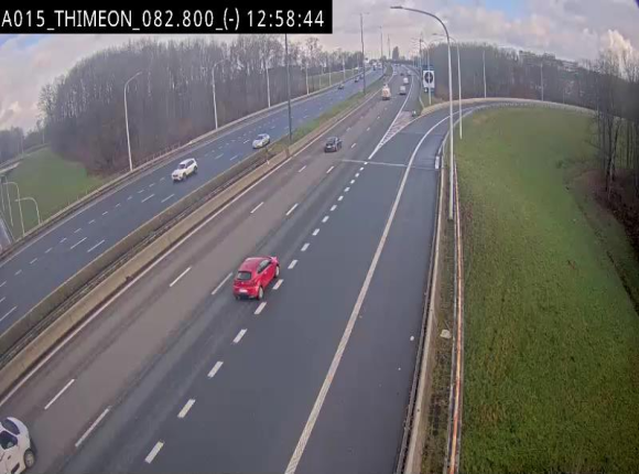 Caméra trafic Belgique - Thiméon - E42, jonction avec A54 (E420) direction La Louvière/Charleroi - BK 82.82