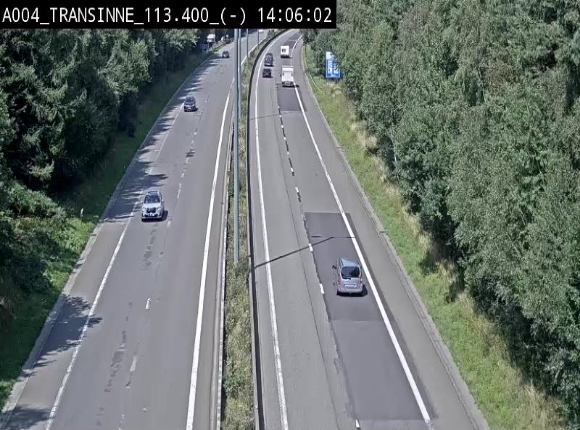 Caméra trafic E411 (A4) - Transinne direction Namur - BK 113.425