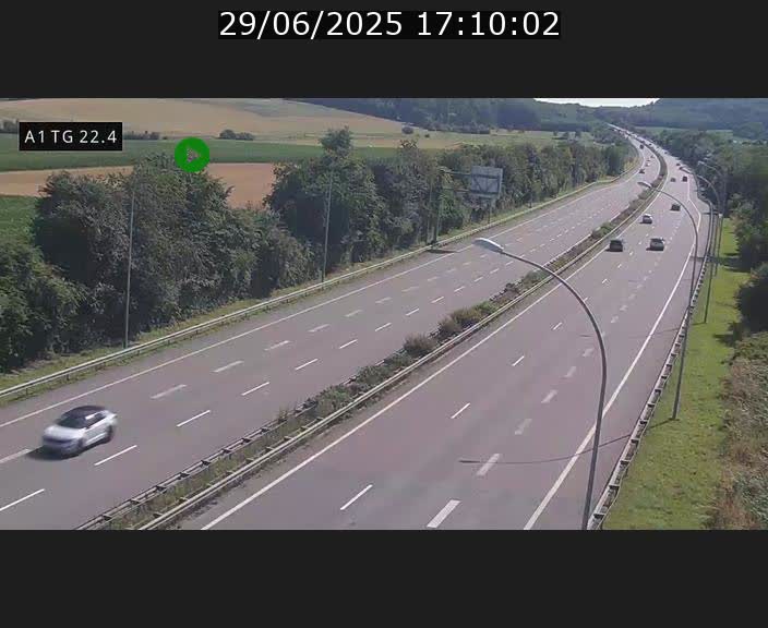 Traffic live webcam Luxembourg Flaxweiler - A1 direction Luxembourg - BK 22.4