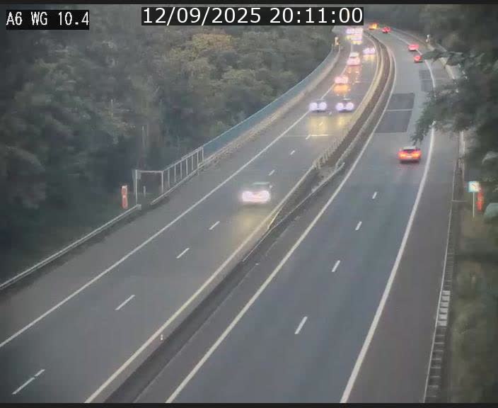 Traffic live webcam Luxembourg Mamer - A6 - BK 10.4 - direction Luxembourg/France/Allemagne