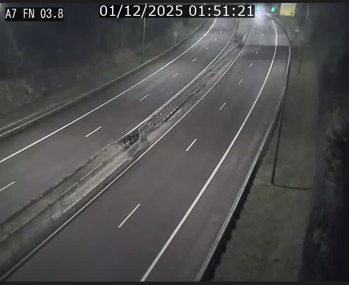 Caméra autoroute Luxembourg A7 - Passage à gibier Rëngelbour - direction Tunnel Stafelter