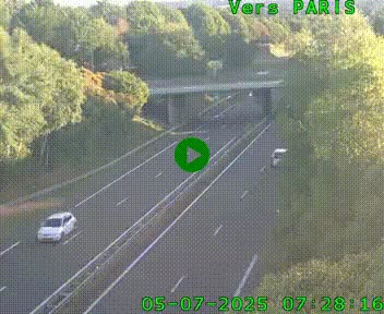 Caméra routière sur l'autoroute A20 au nord de Limoges, à la jonction avec la N520. Vue orientée vers Paris