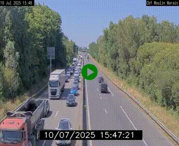 Webcam sur le périphérique de Nantes (N844) entre la Porte de Saint-Luce et la Porte d'Anjou, à l'est de la ville