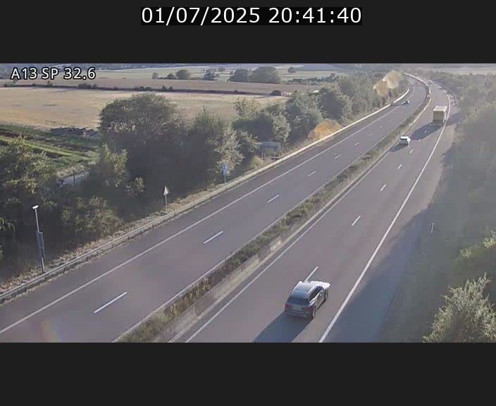 Webcam info trafic A13 à hauteur de Mondorf-les-bains. Vue orientée vers Altwies