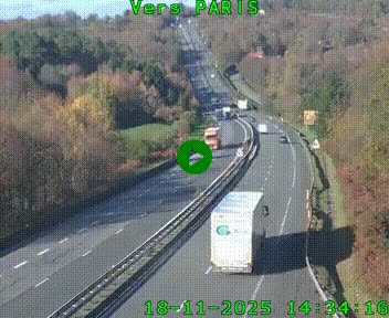 Caméra routière sur l'autoroute A20 à Bessines-sur-Gartempe. Vue orientée vers Paris