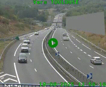 Caméra routière sur l'autoroute A20 à Noailles, en périphérie de Brive-la-Gaillarde. Vue orientée vers Toulouse