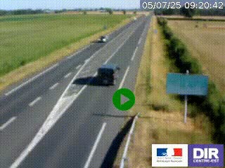 Webcam routière sur la RN7 à hauteur de Toulon-sur-Allier, entre Moulins et Vichy