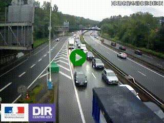 Caméra autoroute sur A6 - Valvert, près de Lyon, en direction de Paris, à hauteur de la sortie 36 Porte du Valvert