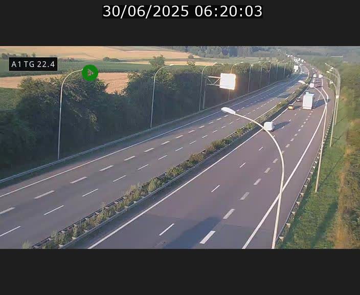 Traffic live webcam Luxembourg Flaxweiler - A1 direction Luxembourg - BK 22.4
