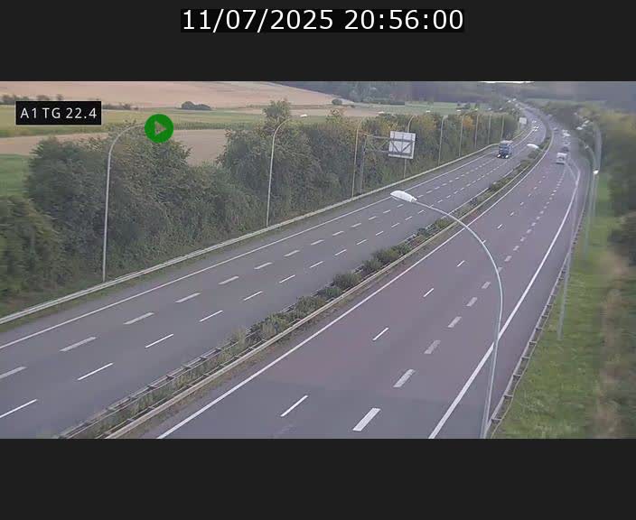 Traffic live webcam Luxembourg Flaxweiler - A1 direction Luxembourg - BK 22.4