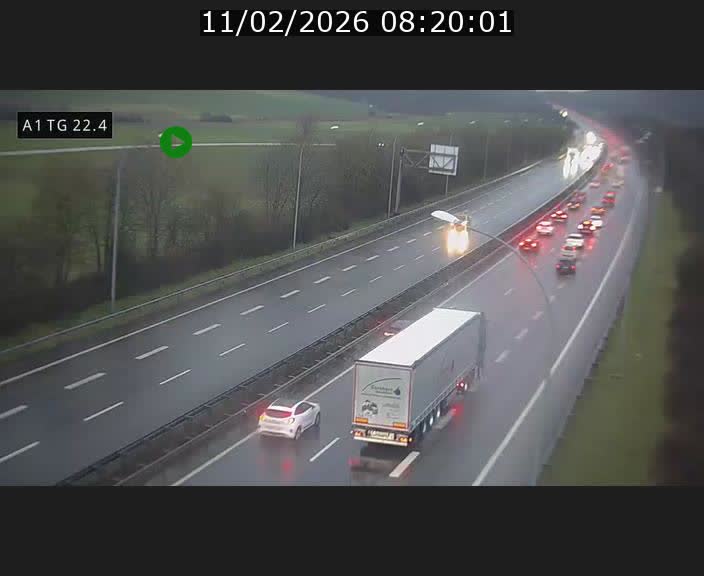 Traffic live webcam Luxembourg Flaxweiler - A1 direction Luxembourg - BK 22.4