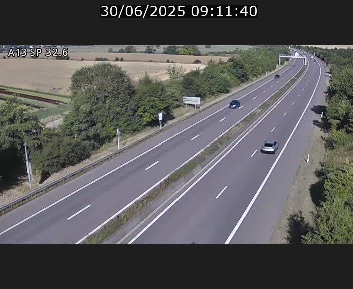 Webcam info trafic A13 à hauteur de Mondorf-les-bains. Vue orientée vers Altwies
