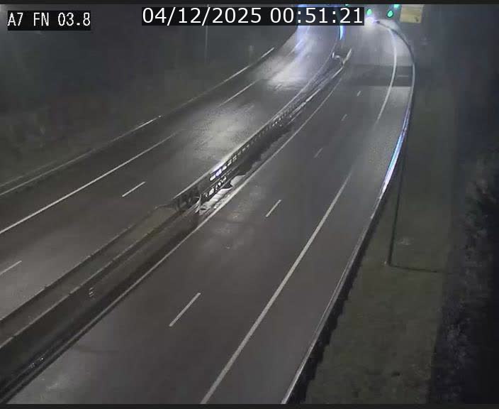 Caméra autoroute Luxembourg A7 - Passage à gibier Rëngelbour - direction Tunnel Stafelter