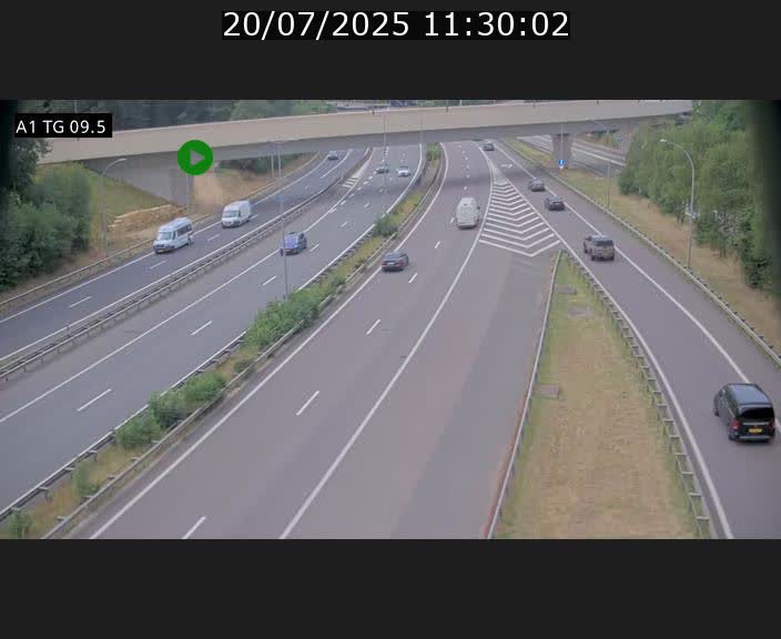 Traffic live webcam Luxembourg Jonction Grünewald - A1 direction Luxembourg-ville - BK 9.5
