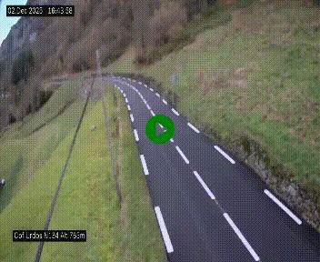 Webcam dans les Pyrénées Atlantique au niveau du col d'Urdos et du fort du Pourtalet sur la N134, en direction du Col et du tunnel du Somport, à 765 mètres d'altitude