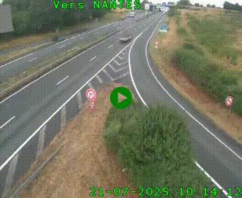 Webcam N147 au nord de Poitiers et à la jonction avec la A10