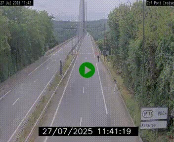 Webcam sur la N165 après le Pont de l'Iroise, à l'entrée de Brest
