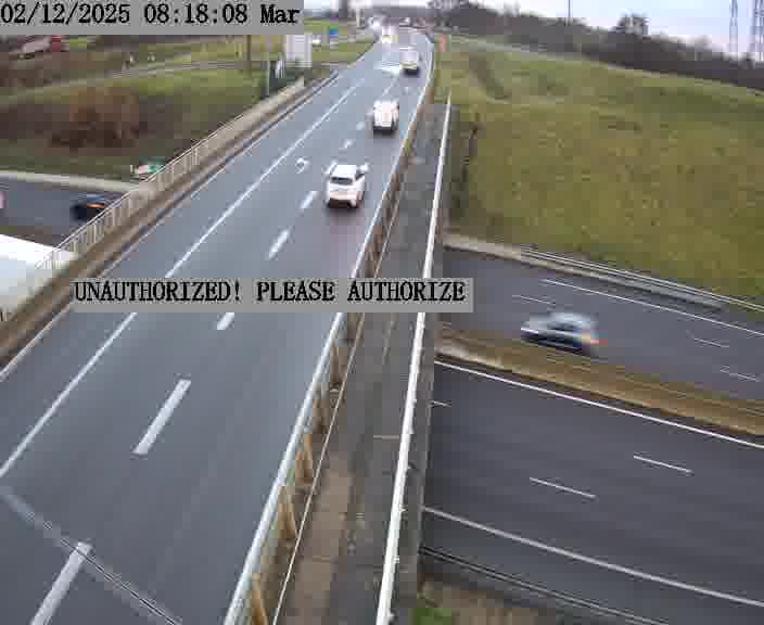 Caméra de trafic sur D1 (France) à Argancy, orientée vers Thionville, permettant d’évaluer fluidité, incidents et densité automobile.