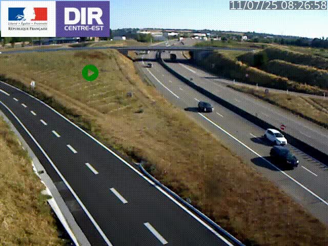 Webcam sur le contournement de Valence, sur la Nationale 7, caméra orientée vers Lyon