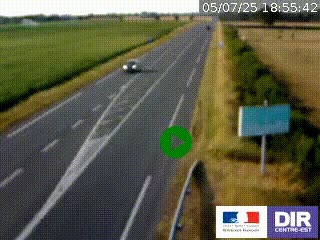 Webcam routière sur la RN7 à hauteur de Toulon-sur-Allier, entre Moulins et Vichy