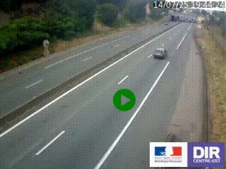 Caméra autoroutière sur l'A47 à hauteur de Givors, a proximité de Lyon. La webcam est orientée vers Lyon