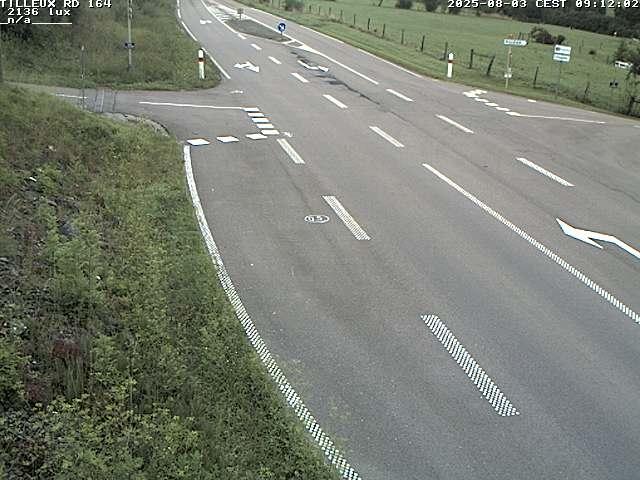 Webcam sur la RD164 à Tilleux. Vue orientée vers Neufchâteau