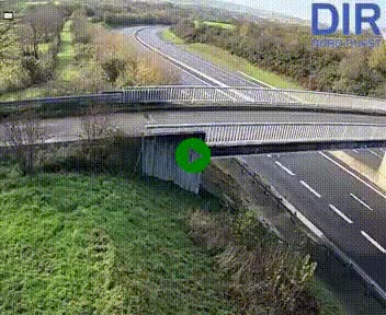 Webcam sur A84 à hauteur de Pont-Farcy, au niveau du pont autoroutier sur la Vire, au sud de Saint-Lô