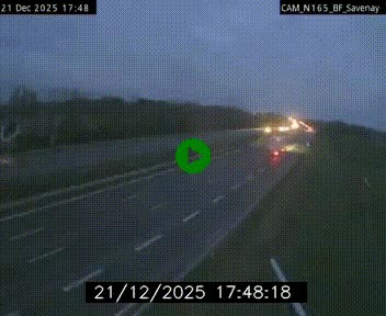 Webcam sur la N165 à hauteur de Savenay, au nord-ouest de Nantes en direction de la Bretagne