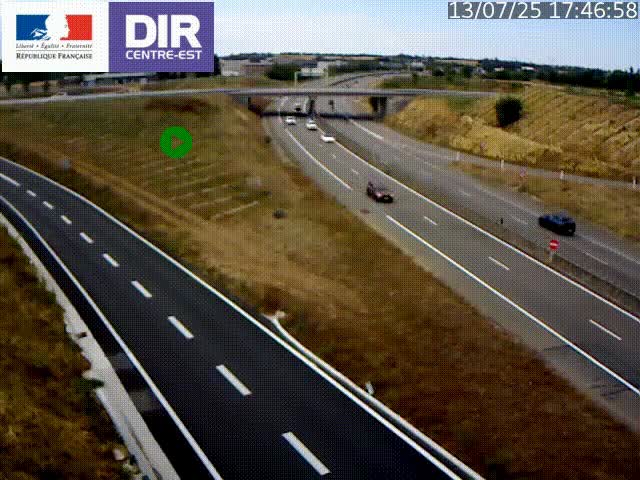 Webcam sur le contournement de Valence, sur la Nationale 7, caméra orientée vers Lyon