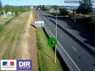 Webcam à Mably, à proximité de Roanne en direction de Moulins sur la N7