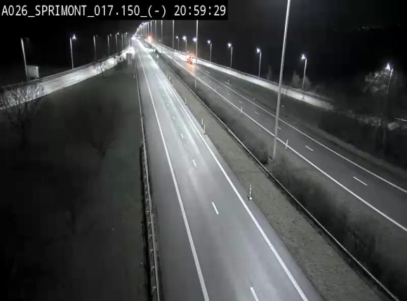 Webcam E25 (A26) à hauteur de Sprimont en direction de Liège et en provenance de Bastogne