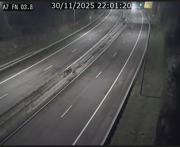 Caméra autoroute Luxembourg A7 - Passage à gibier Rëngelbour - direction Tunnel Stafelter