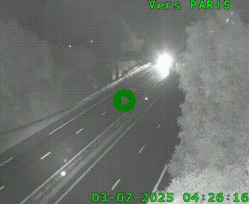 Caméra routière sur l'autoroute A20 au nord de Limoges, à la jonction avec la N520. Vue orientée vers Paris
