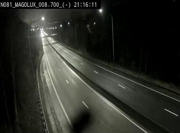 Webcam sur la N81 (E411) à hauteur de la jonction avec la N883. Vue orientée vers Arlon