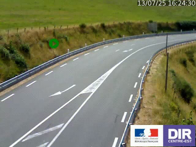 Webcam sur le col Pin Bouchain, vue orientée vers Roanne, en provenance de Lyon sur la nationale 7 (N7)