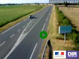 Webcam routière sur la RN7 à hauteur de Toulon-sur-Allier, entre Moulins et Vichy