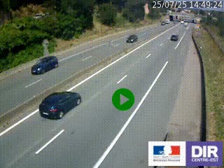 Caméra autoroutière sur l'A47 à hauteur de Givors, a proximité de Lyon. La webcam est orientée vers Lyon