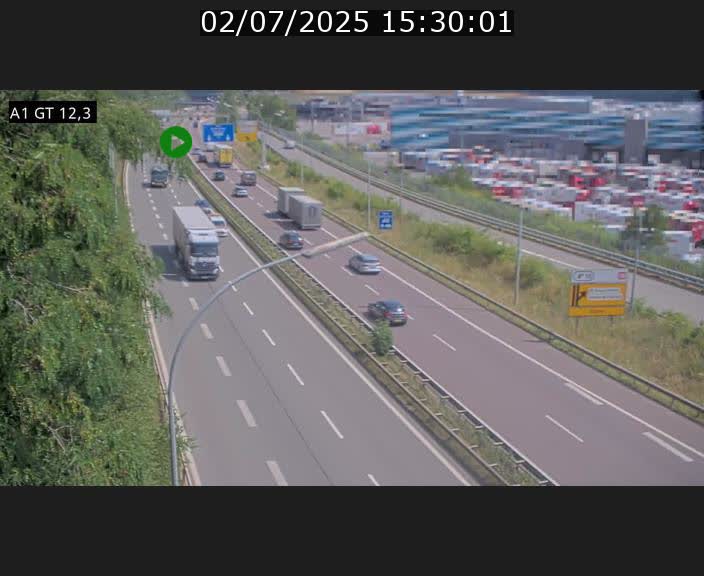 Traffic live webcam Luxembourg Senningerberg - A1 direction Allemagne - BK 12.3