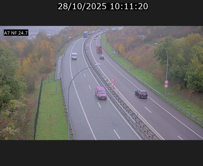 Caméra trafic Luxembourg - A7, Schieren direction Mersch