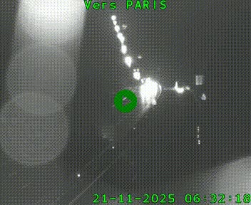 Caméra routière sur l'autoroute A20 à Bessines-sur-Gartempe. Vue orientée vers Paris