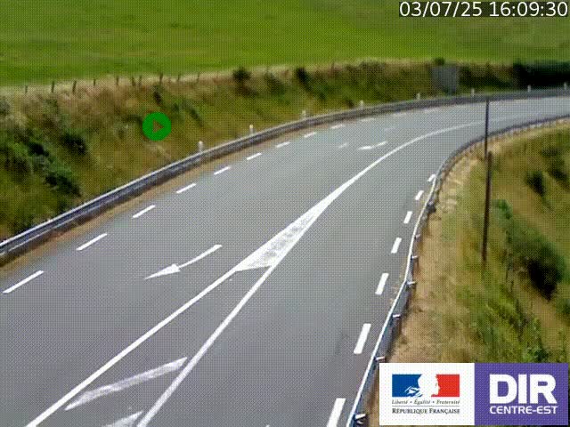 Webcam sur le col Pin Bouchain, vue orientée vers Roanne, en provenance de Lyon sur la nationale 7 (N7)