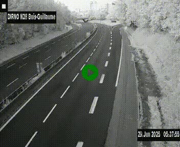 Webcam routière à hauteur de Bois-Guillaume en périphérie de Rouen. Vue orientée vers Rouen