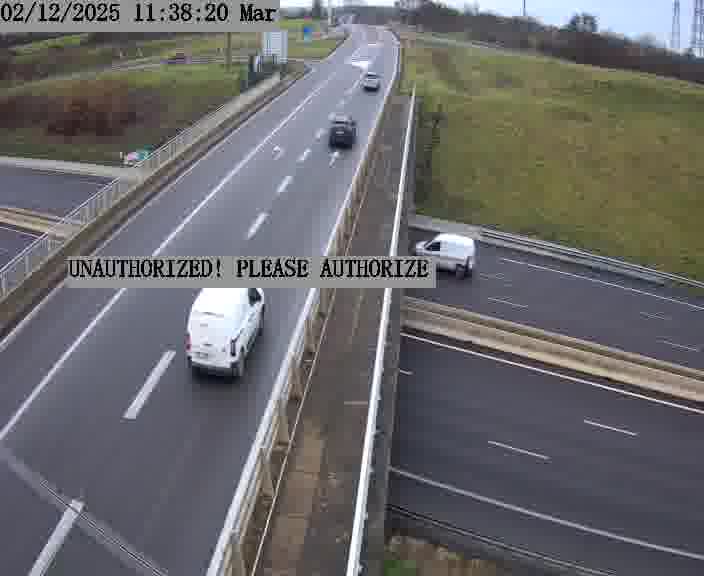 Caméra de trafic sur D1 (France) à Argancy, orientée vers Thionville, permettant d’évaluer fluidité, incidents et densité automobile.