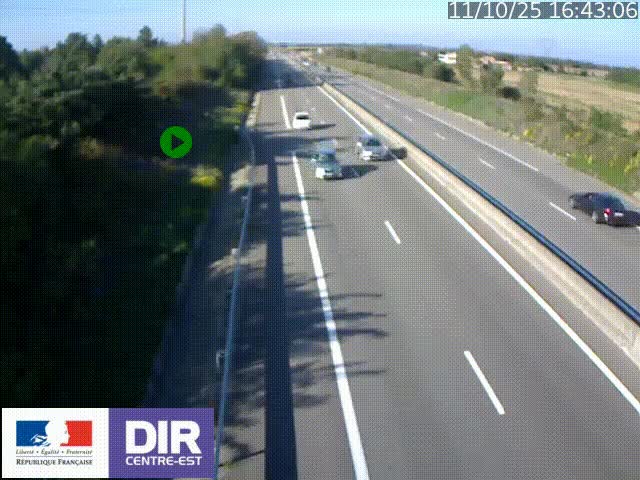 Webcam sur le contournement de Valence, sur la Nationale 7, à la jonction avec la N532, caméra orientée vers Grenoble