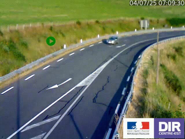 Webcam sur le col Pin Bouchain, vue orientée vers Roanne, en provenance de Lyon sur la nationale 7 (N7)