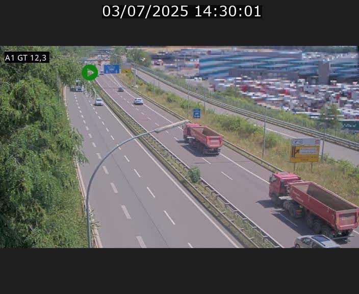 Traffic live webcam Luxembourg Senningerberg - A1 direction Allemagne - BK 12.3