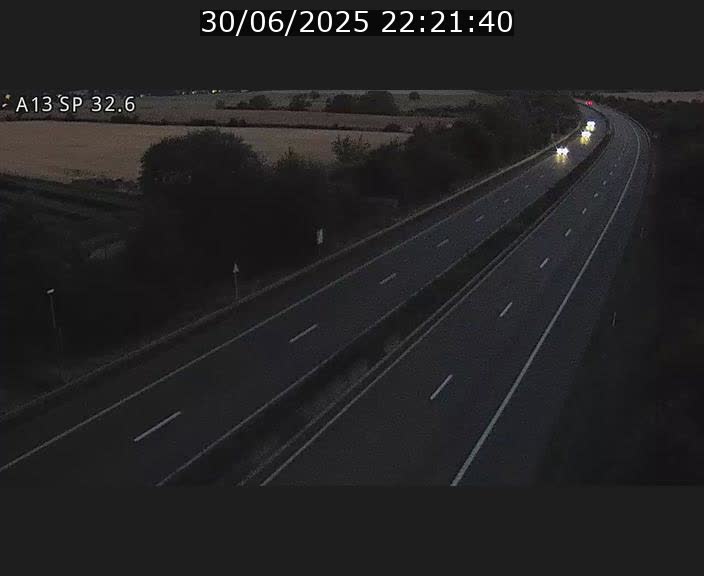 Webcam info trafic A13 à hauteur de Mondorf-les-bains. Vue orientée vers Altwies