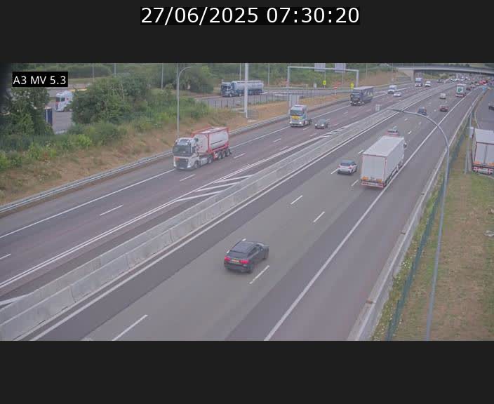 Webcam à l'Aire de Berchem au Luxembourg sur l'A3. Vue orientée vers la France